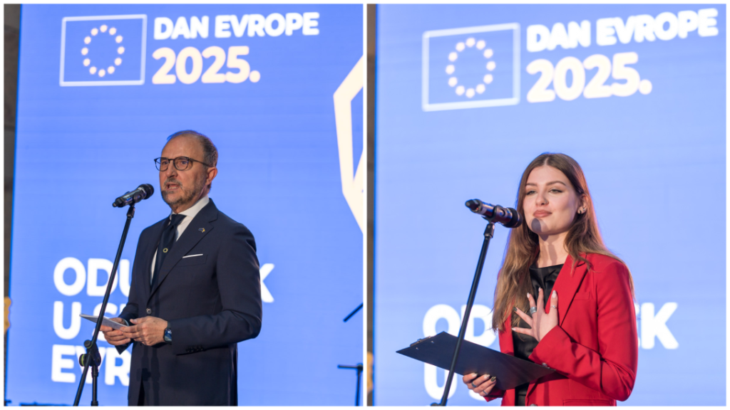 Govor šefa Delegacije EU i specijalnog predstavnika EU u BiH, ambasadora Luigija Sorece i govor mlade evropske ambasadorice Ene Porče na prijemu povodom Dana Evrope 2025.