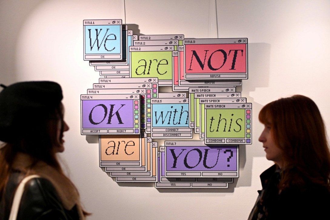 Students raise awareness of online violence through powerful We’re not ok with this, are you? exhibition in Europe House